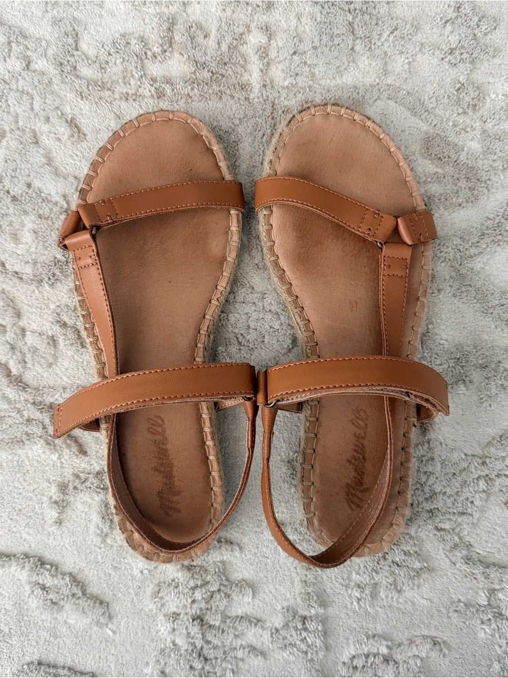 Madewell Velcro espadrille sandals in valchetta leather size 6